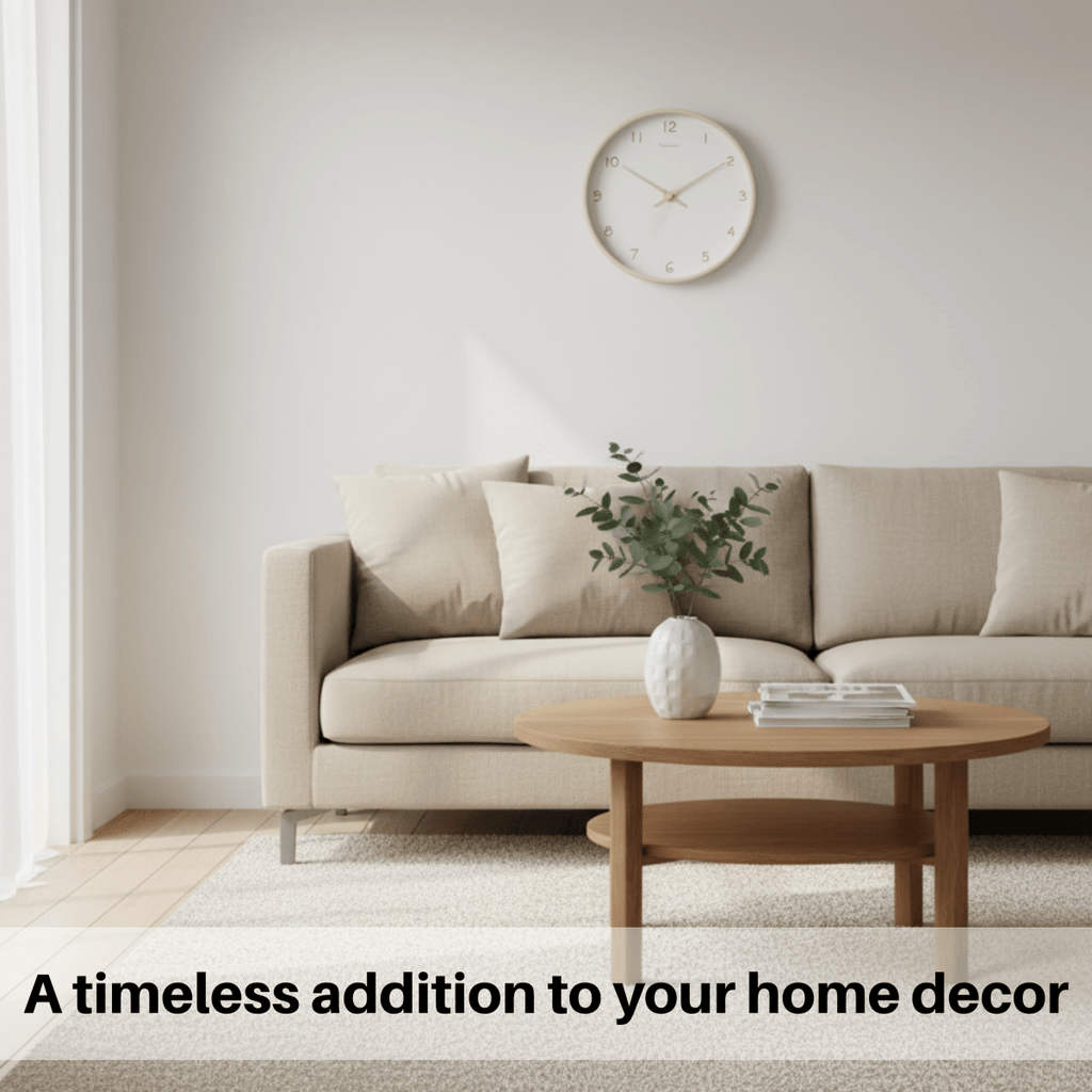 WOODHAVEN 10-Inch Wall Clock Built From Solid Wood, Quiet Analog