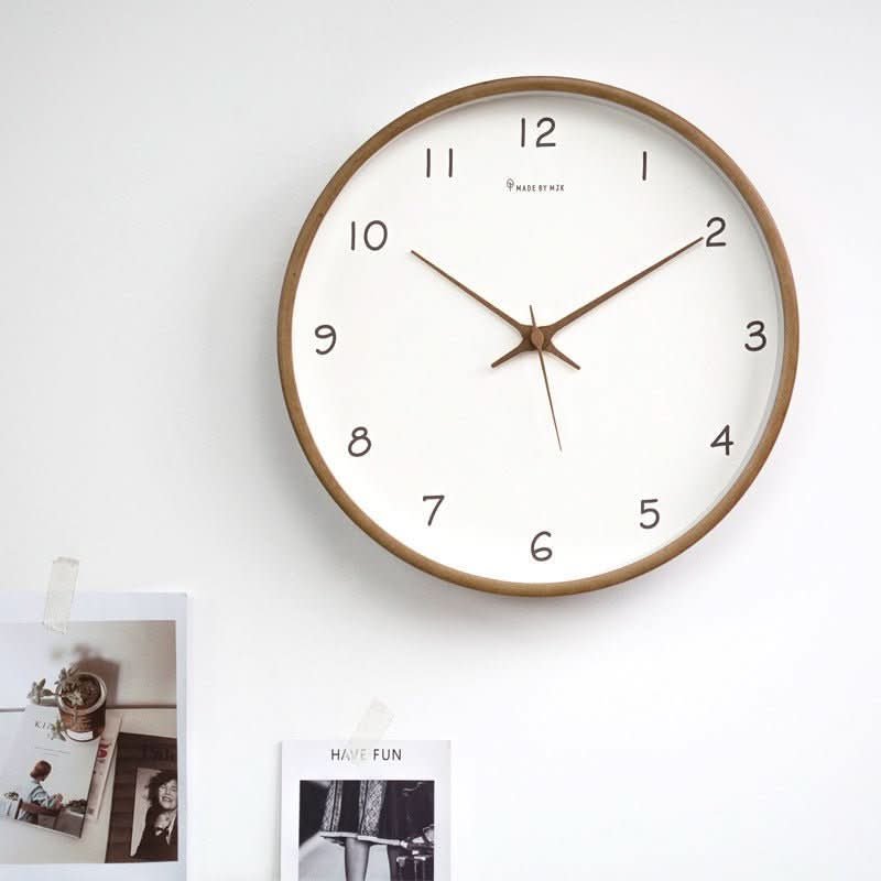 WOODHAVEN 10-Inch Wall Clock Built From Solid Wood, Quiet Analog