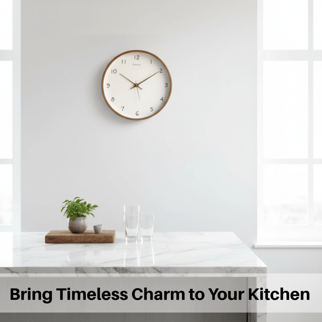 WOODHAVEN 10-Inch Wall Clock Built From Solid Wood, Quiet Analog