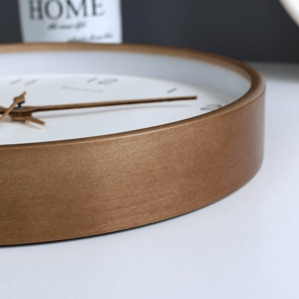 WOODHAVEN 10-Inch Wall Clock Built From Solid Wood, Quiet Analog