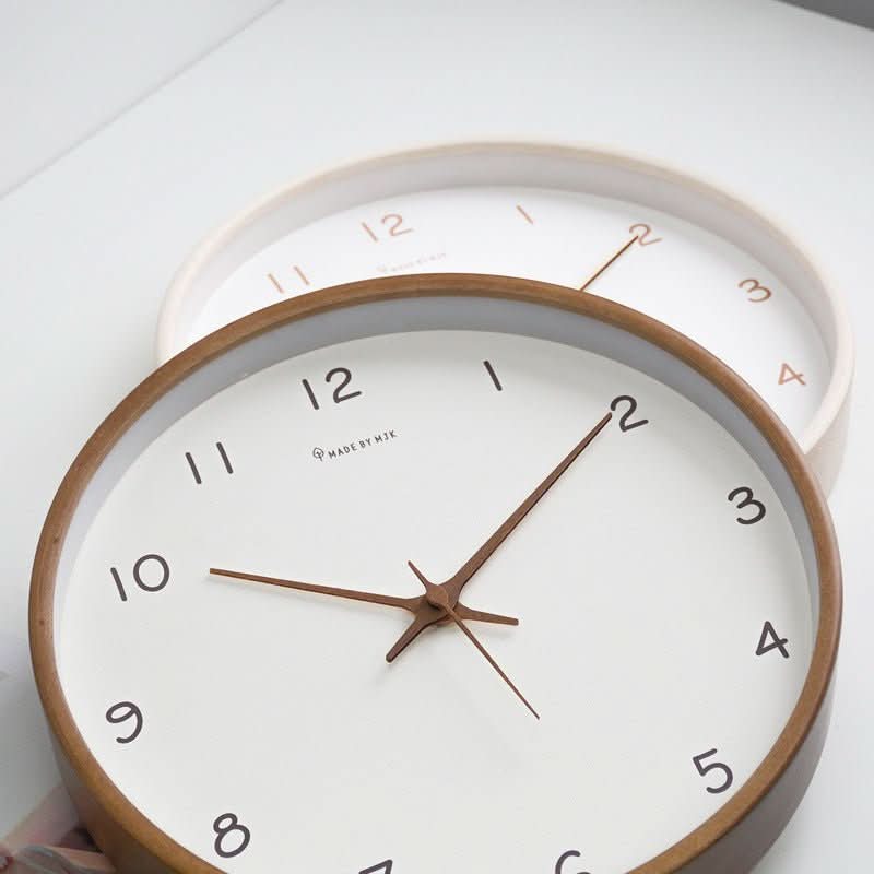 WOODHAVEN 10-Inch Wall Clock Built From Solid Wood, Quiet Analog