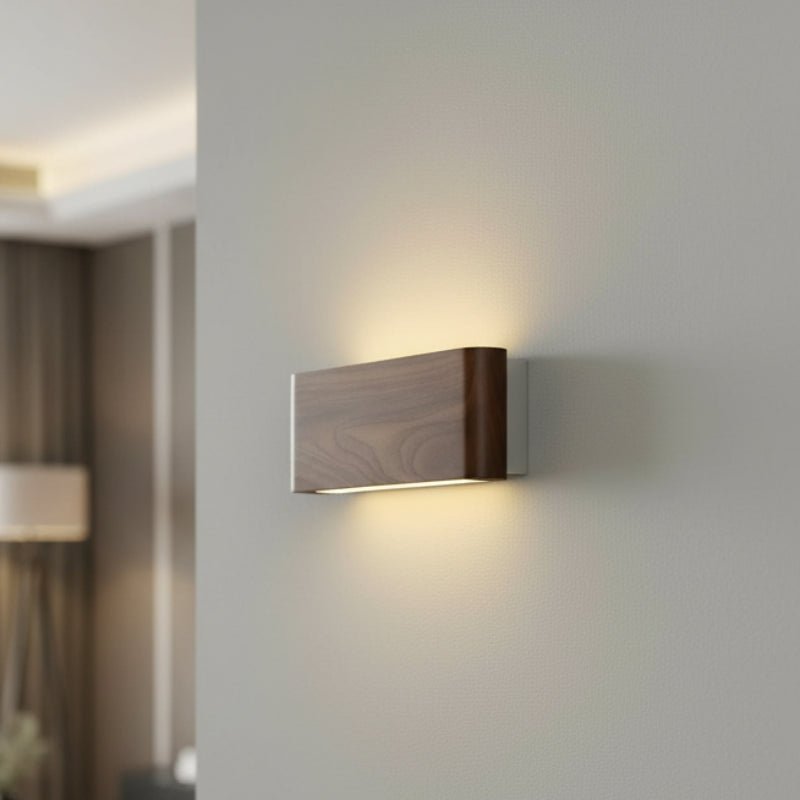 WoodLux LED Wooden Wall Fixture With Three Color Temperatures