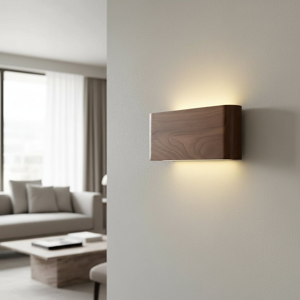 WoodLux LED Wooden Wall Fixture With Three Color Temperatures