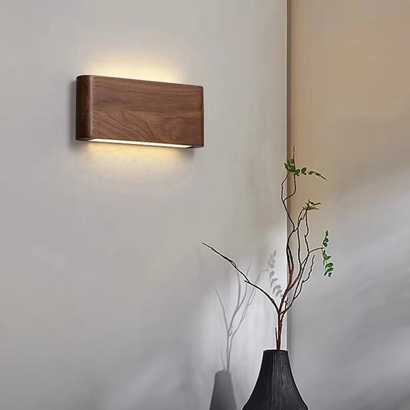 WoodLux LED Wooden Wall Fixture With Three Color Temperatures