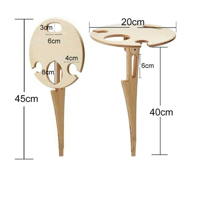 WOODWINE Portable Wooden Table For Outdoor Wine, Picnics, And Camping