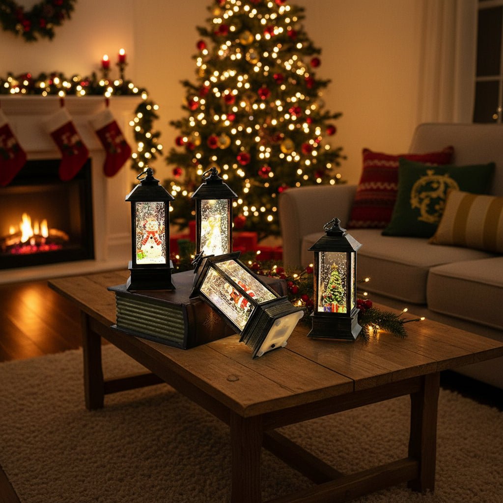 YuleBright Retro Lantern With Warm Light And Holiday Timer