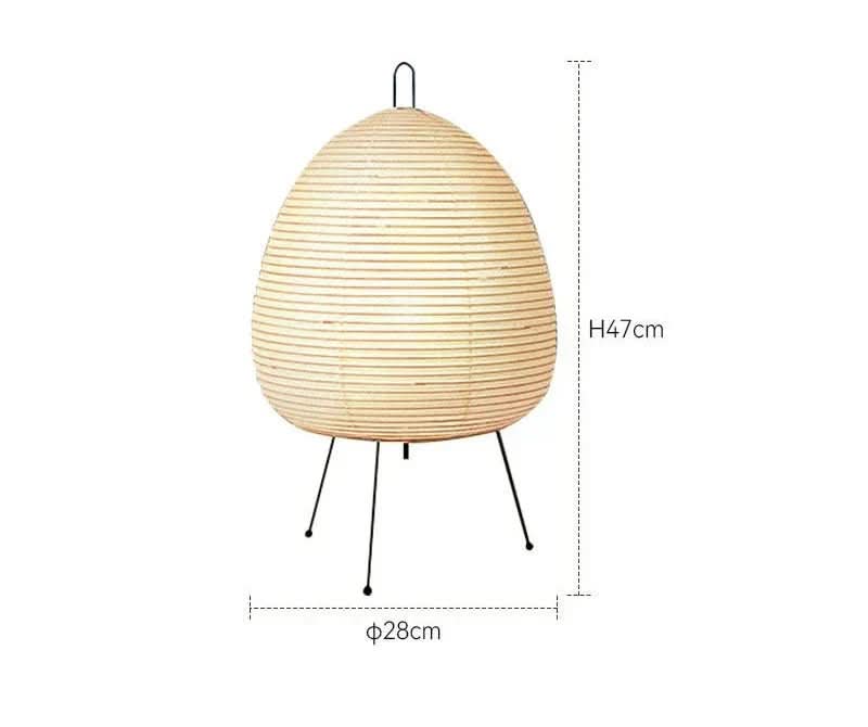 Zenora Table Lamp With Rice Paper Shade In Japanese Wabi-Sabi Style