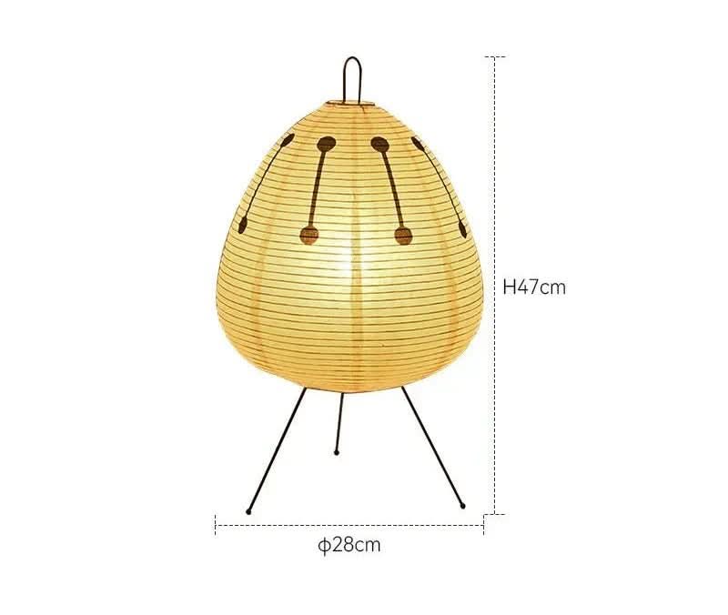 Zenora Table Lamp With Rice Paper Shade In Japanese Wabi-Sabi Style