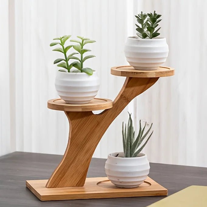 ZENRACK Compact Bamboo Shelf With Two Levels For Home And Office