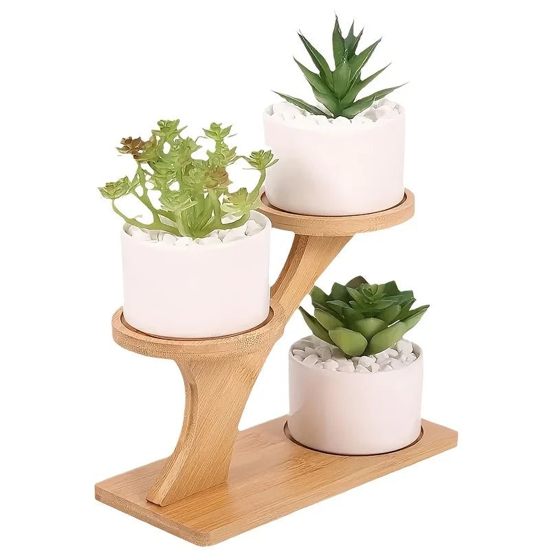 ZENRACK Compact Bamboo Shelf With Two Levels For Home And Office