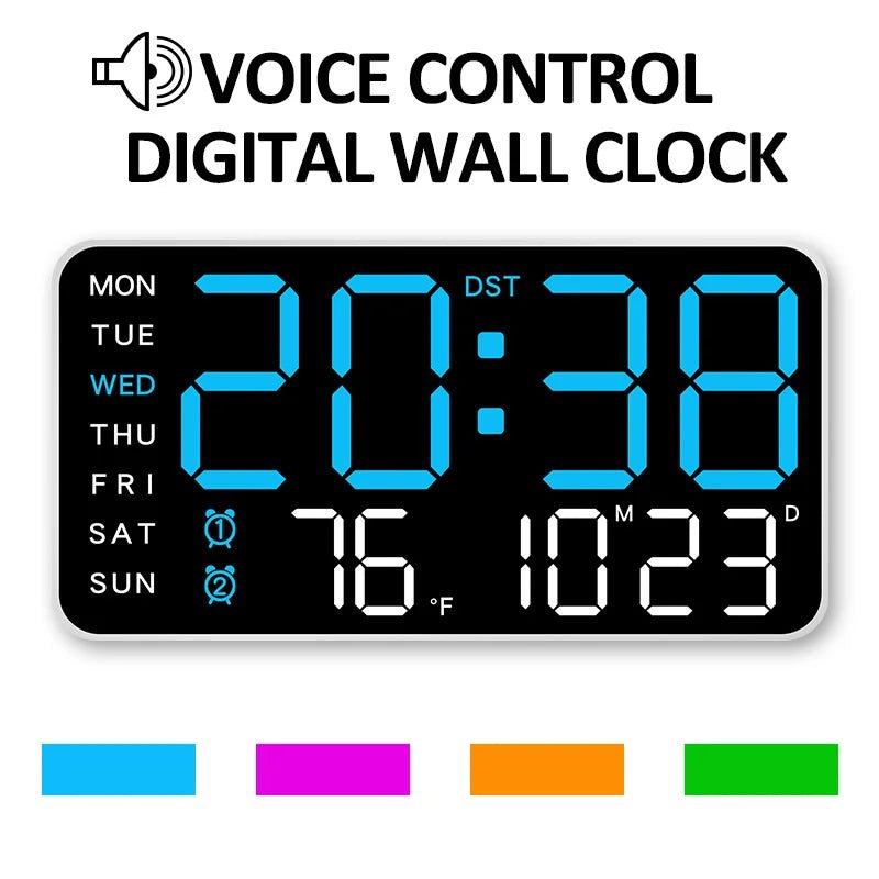 ZENTIME Wall Remote Clock With Two Alarms And Temperature Readout