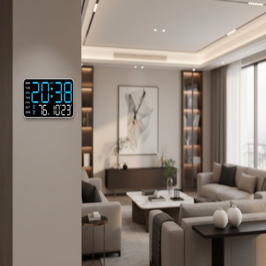 ZENTIME Wall Remote Clock With Two Alarms And Temperature Readout