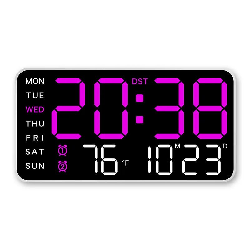 ZENTIME Wall Remote Clock With Two Alarms And Temperature Readout