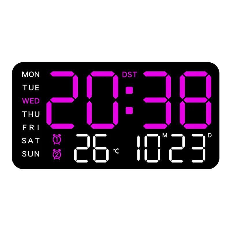 ZENTIME Wall Remote Clock With Two Alarms And Temperature Readout