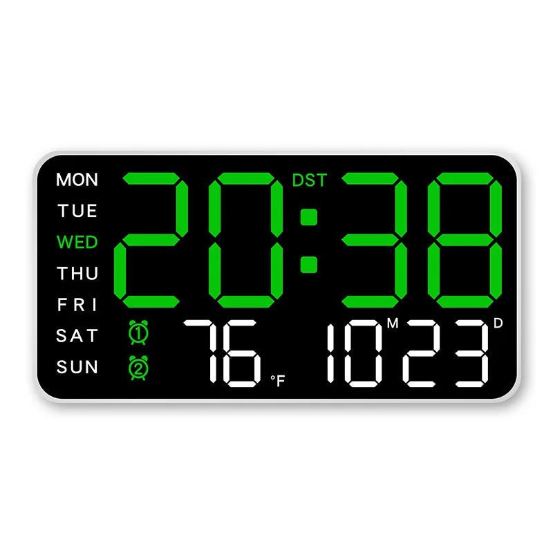 ZENTIME Wall Remote Clock With Two Alarms And Temperature Readout