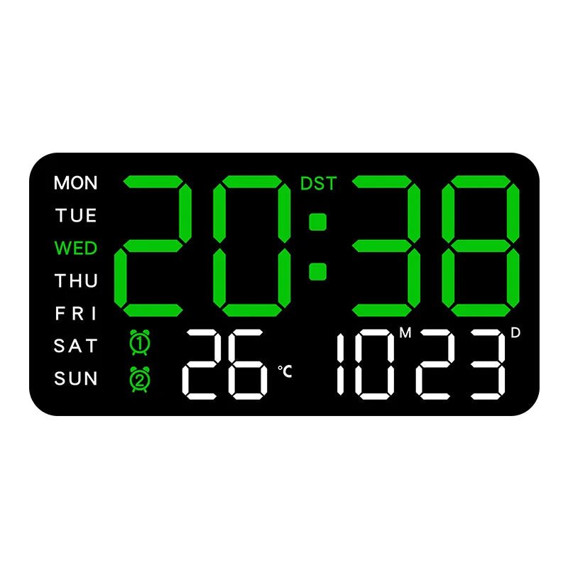 ZENTIME Wall Remote Clock With Two Alarms And Temperature Readout