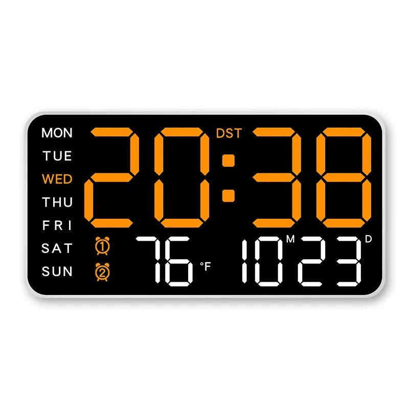 ZENTIME Wall Remote Clock With Two Alarms And Temperature Readout